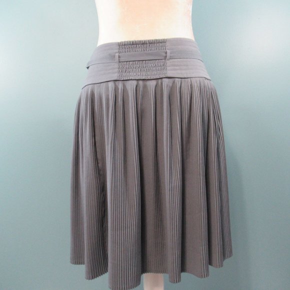 Anthropologie Leifsdottir Gray Pleated Swing Skirt - Picture 5 of 8